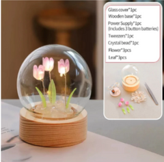Handmade DIY LED Tulip Flower Night Light – Bedside Table Lamp