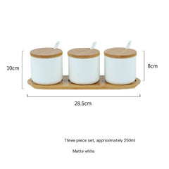 Nordic Ceramic Spice Jar Set for Kitchen Use