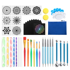 47-Piece Mandala Tool Set with Colorful Dot Paints