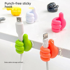 Creative Thumb Hook Data Cable Organizer (No Drilling)