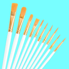 10-Piece Pearl Color Plastic Paint Brush Set