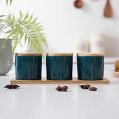 Nordic Ceramic Spice Jar Set for Kitchen Use