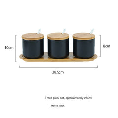 Nordic Ceramic Spice Jar Set for Kitchen Use