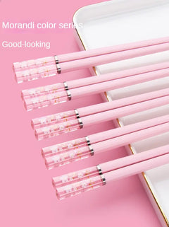 Pink Sakura Amber Reusable Fiberglass Chopsticks (1 Pair)