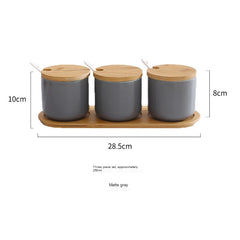 Nordic Ceramic Spice Jar Set for Kitchen Use